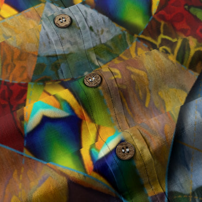 “Earthen Tessellation” Men's Breathable Cotton Shirt|125GSM