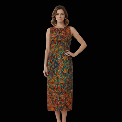 “Outback Breeze” Women's Beach Perspective Chiffon Sleeveless Dress