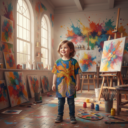 “Iris” Children's Round Neck T-Shirt|145GSM Birdseye