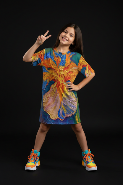 “Iris” Children's Round Neck T-Shirt|145GSM Birdseye