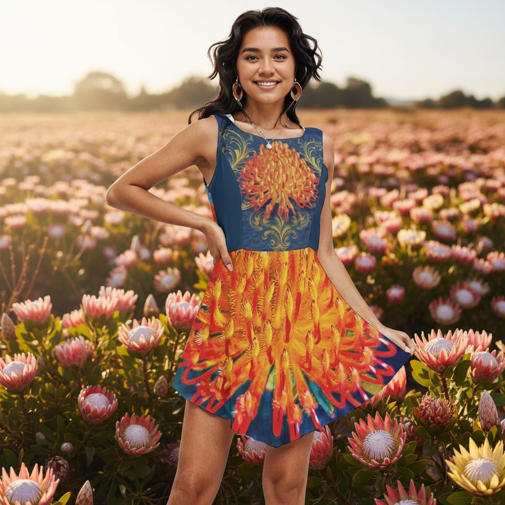 “Perfectly Protea”  Tank Top Dress