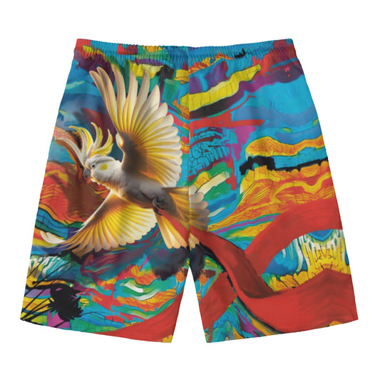 “Sulphur Crested Soaring” Men‘s Beach Shorts With Lining