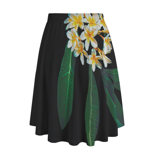 “Frangipani” Women's Long Maxi Skirt With Pockets
