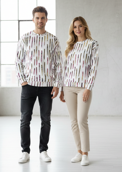 "Downward Dash" Unisex Drop-shoulder Knitted Fleece Sweater
