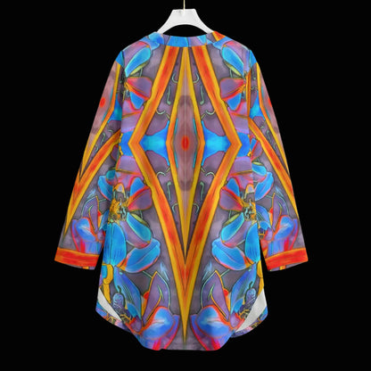 “Electric Bloom” Women's Dress | 180GSM Cotton