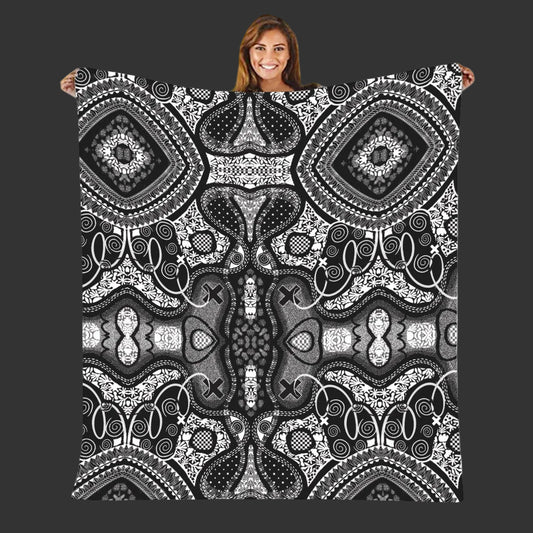 “Scribble” Single-Side Printing Flannel Blanket