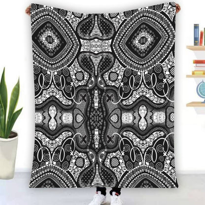 “Scribble” Single-Side Printing Flannel Blanket