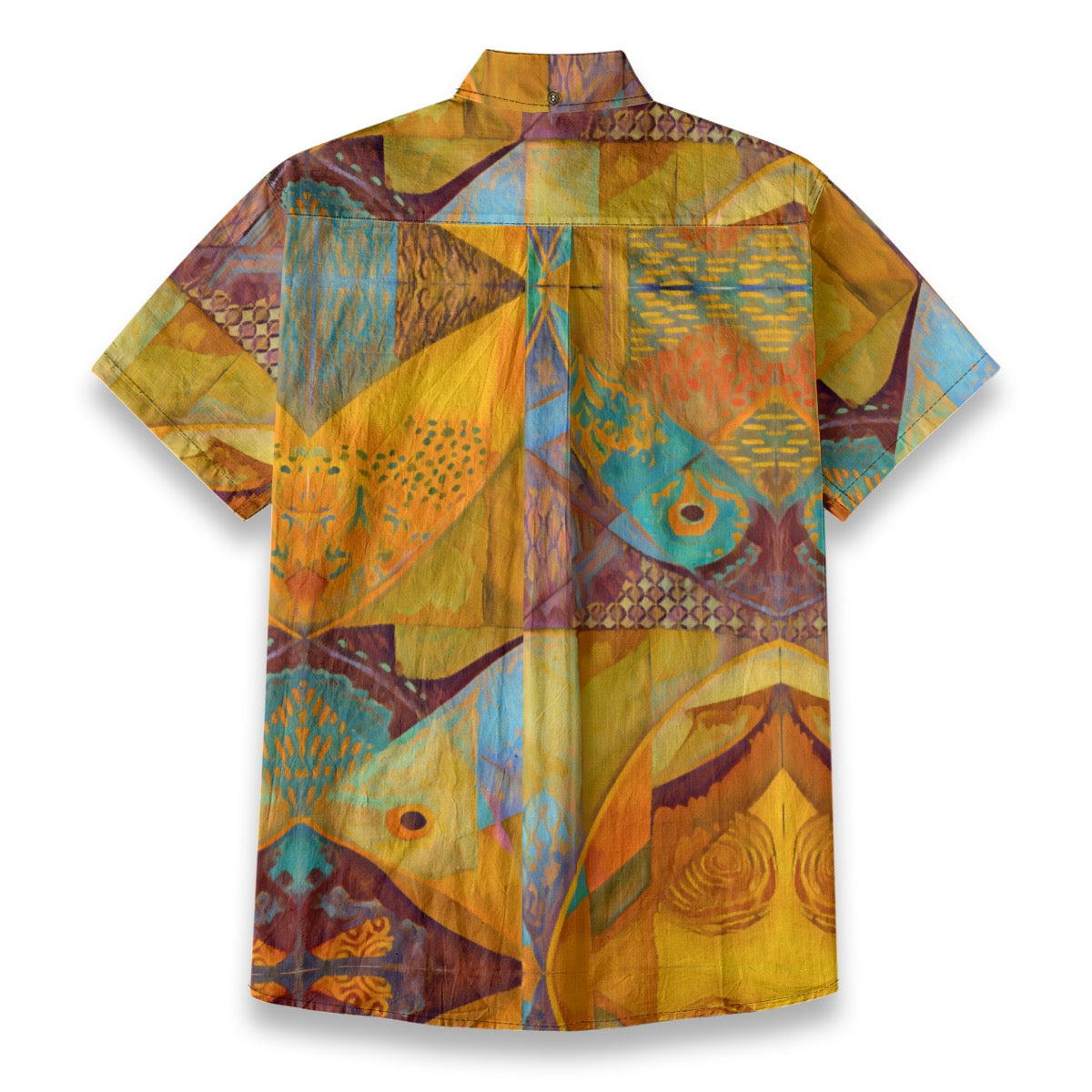 “Aqua Landscape” Men's Breathable Cotton Shirt|125GSM