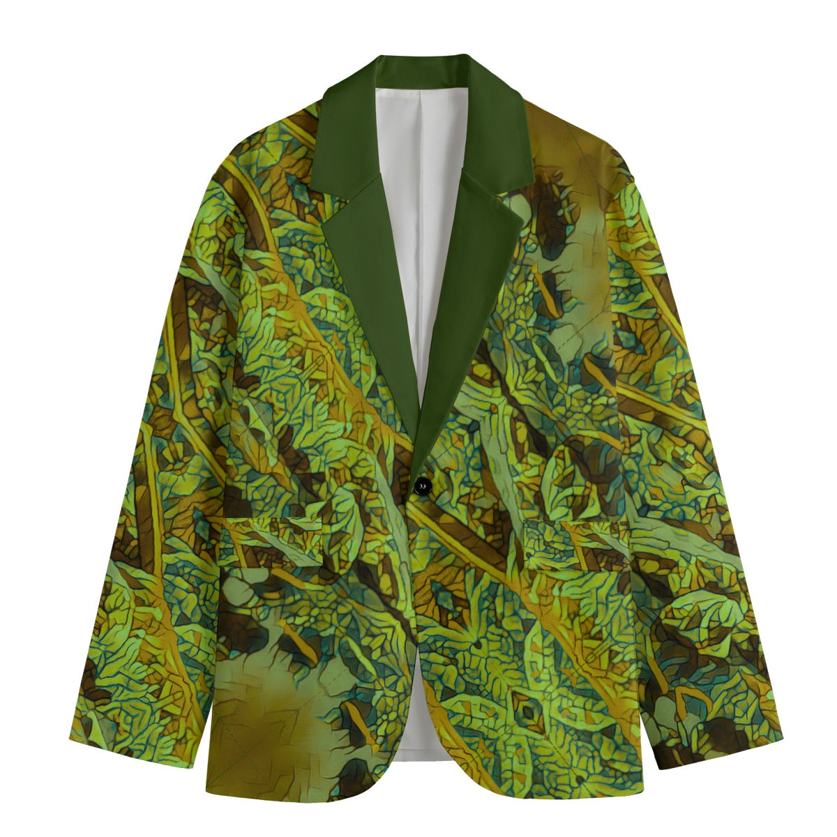 “Nephrite”  Casual Flat Lapel Collar Blazer | 245GSM Cotton