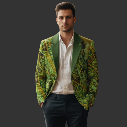 “Nephrite”  Casual Flat Lapel Collar Blazer | 245GSM Cotton