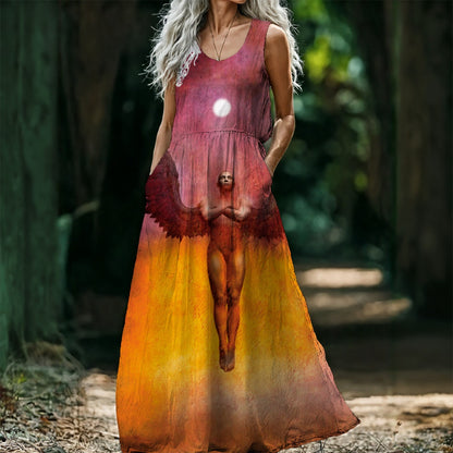 “Icarus” Women’s Sleeveless Maxi Dress