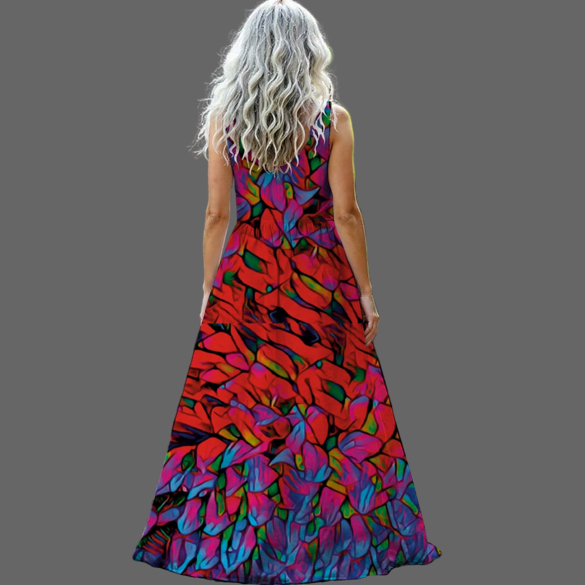 “Chrysanthemum” Women’s Sleeveless Maxi Dress