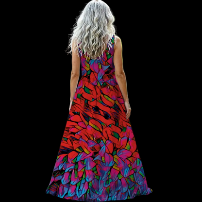 “Chrysanthemum” Women’s Sleeveless Maxi Dress