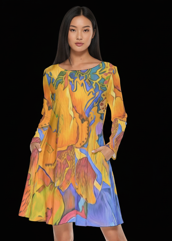 “Summer Soiree” Women's Crew Neck Dress