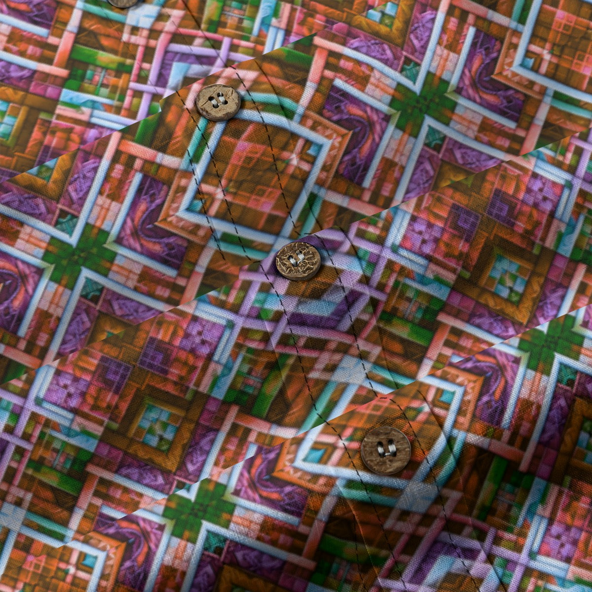 “Woody Plaid” Men's Casual Lapel Long Sleeve Shirt|125GSM Cotton