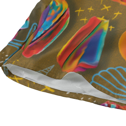 “Peregian Shells” Men‘s Beach Shorts With Lining
