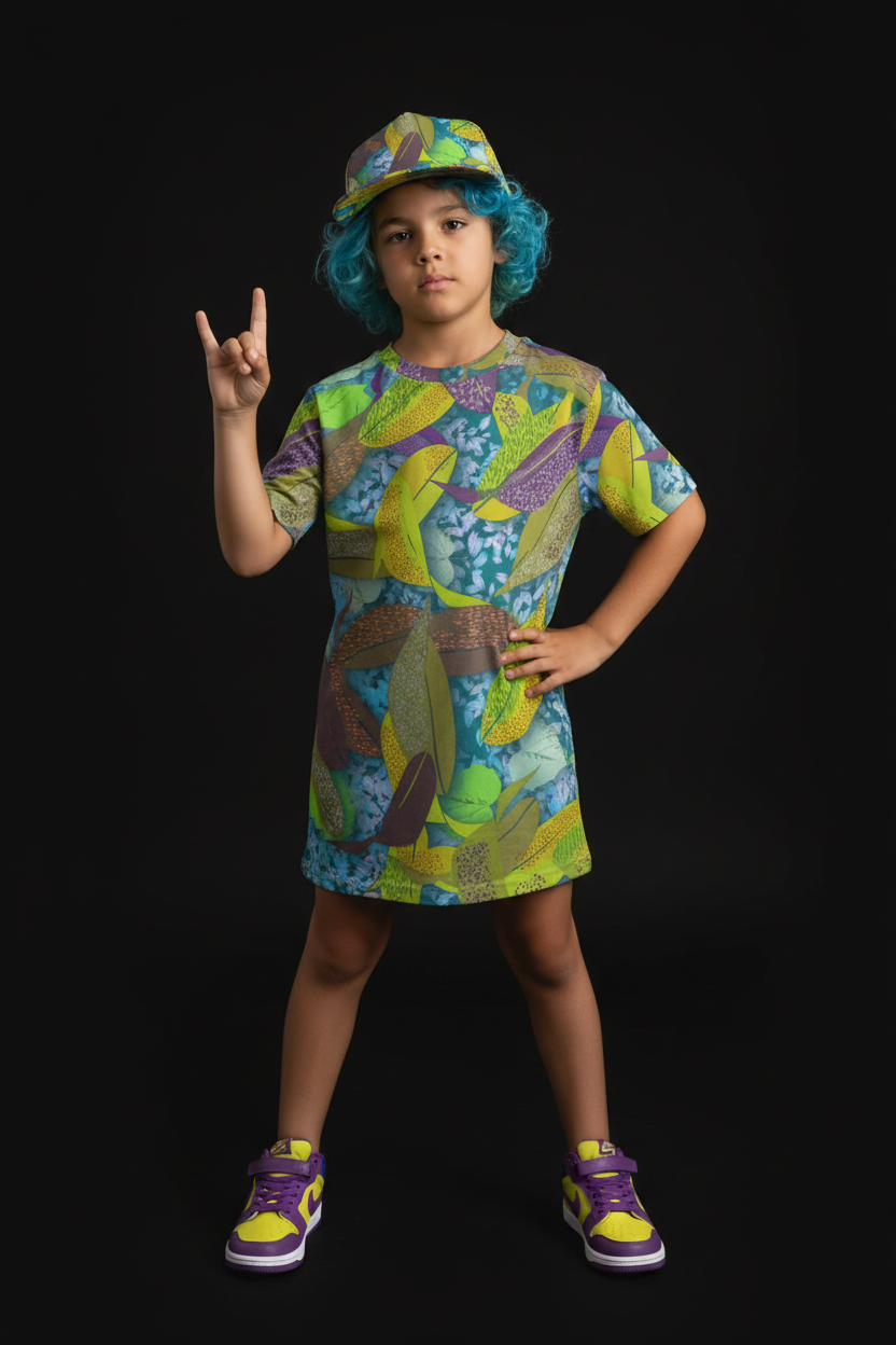 “Leaf Fall” Children's Round Neck T-Shirt|145GSM Birdseye
