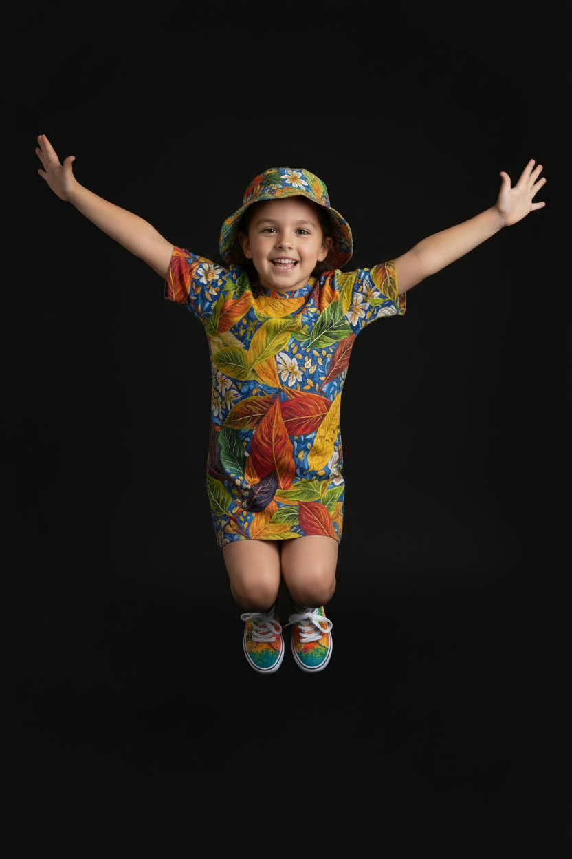 “Botanical Rhapsody” Children's Round Neck T-Shirt|145GSM Birdseye