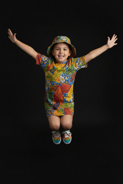 “Botanical Rhapsody” Children's Round Neck T-Shirt|145GSM Birdseye