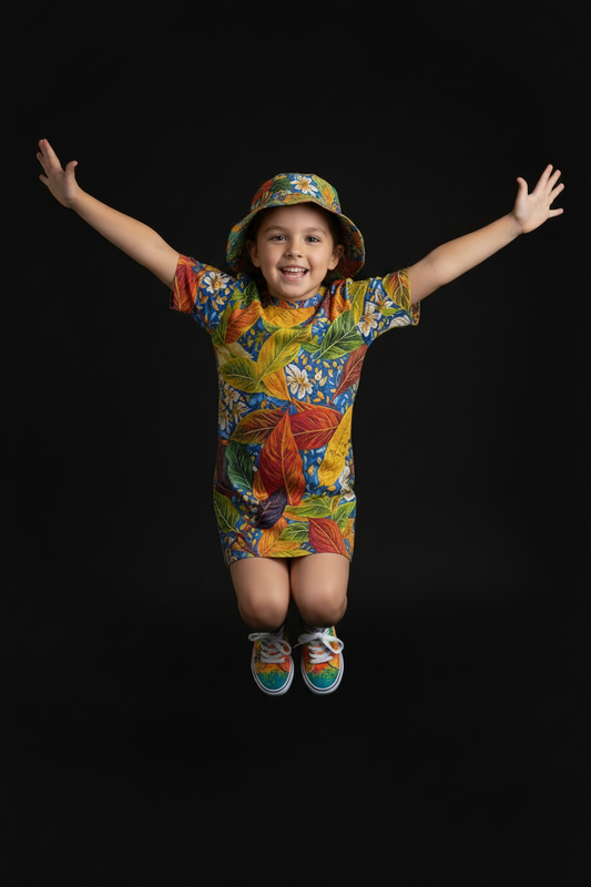 “Botanical Rhapsody” Children's Round Neck T-Shirt|145GSM Birdseye