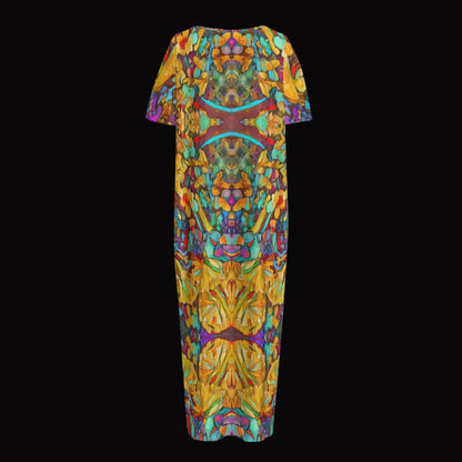 “Chromatic Dream” Women's Long Dress With Pocket