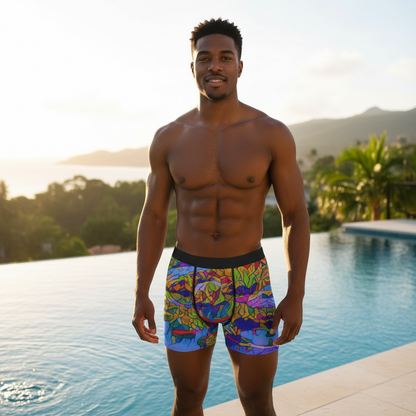 “Cerulean Spectrum” Men's Stretch Boxer Briefs