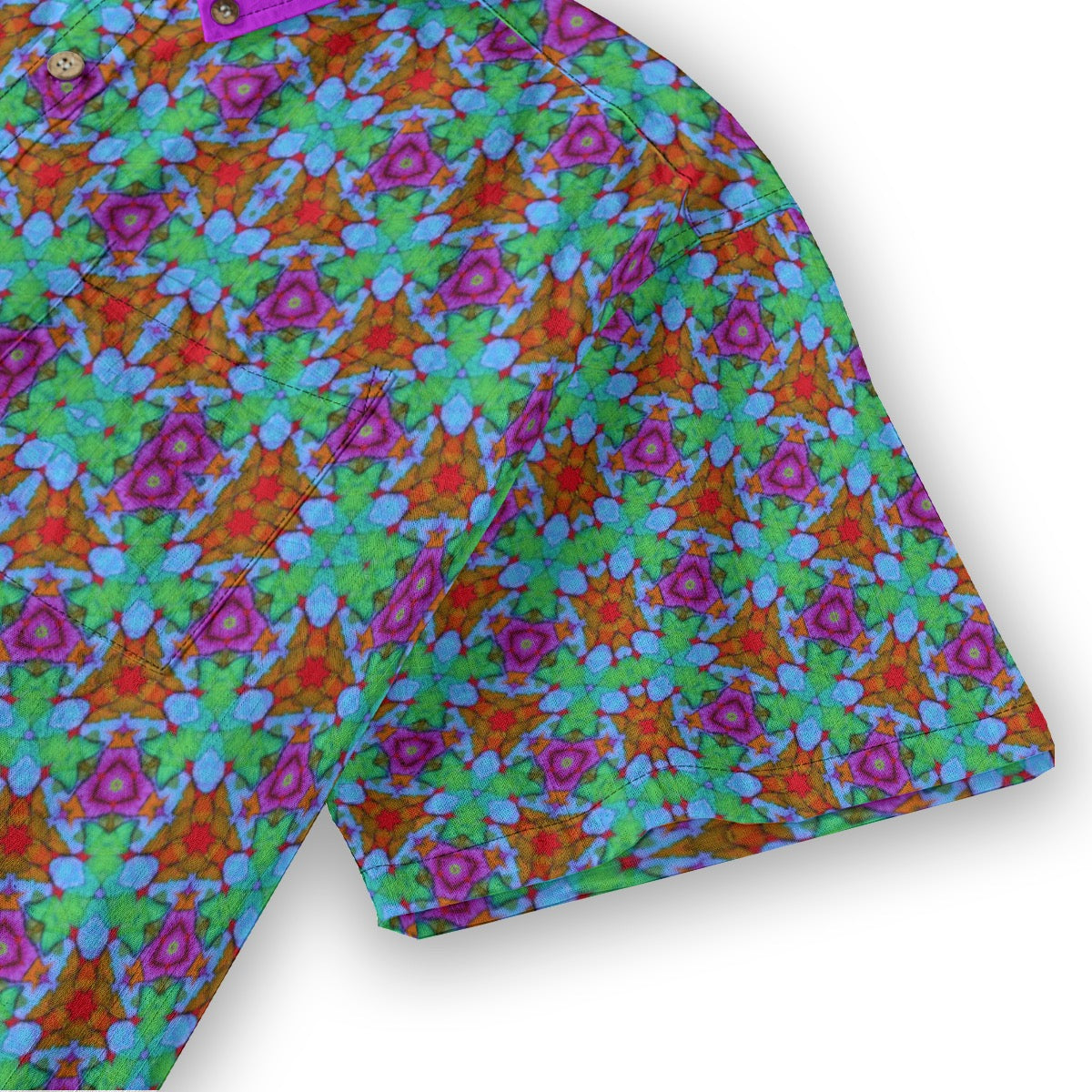 “Fuchsia Fractal” Men's Breathable Cotton Shirt|125GSM