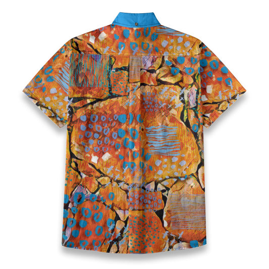 “Azure Canyon” Men's Breathable Cotton Shirt|125GSM