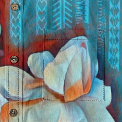 “Gardenia” Men's Casual Lapel Long Sleeve Shirt|125GSM Cotton