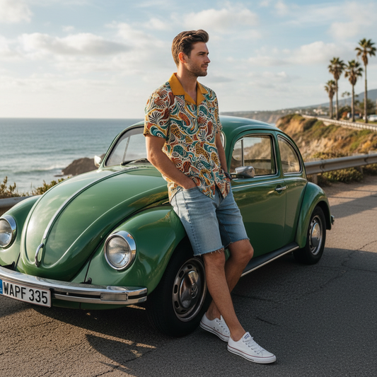 “Fragmentis” Men's Casual Hawaiian Short Sleeve Shirt | 125GSM Cotton