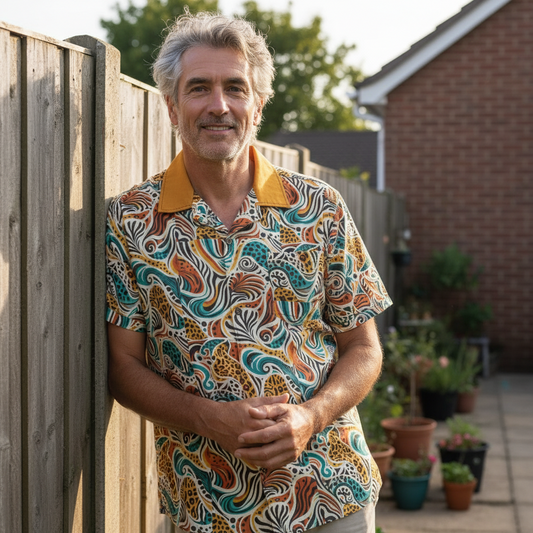 “Retro Vibes” Men's Casual Hawaiian Short Sleeve Shirt | 125GSM Cotton