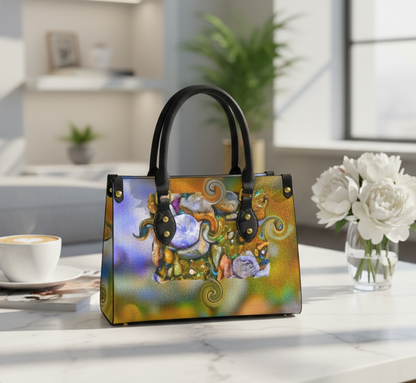 “River Stones” Women's Tote Bag With Black Handle