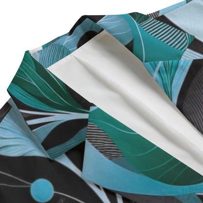 “Tangled Teal”  Men's Casual Flat Lapel Collar Blazer | 245GSM Cotton