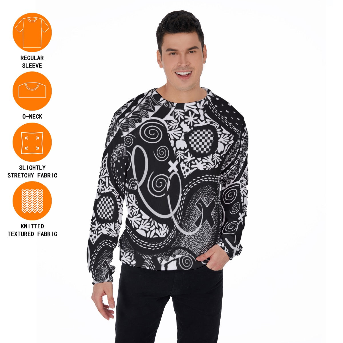 “Scribble” Men's Sweater