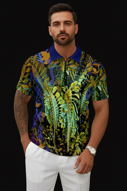 Men'S Short-Sleeved Zip Polo Shirt|180GSM