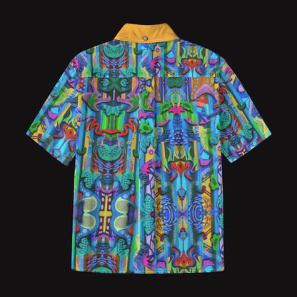 “Labyrinth” Blue Children's Shirt With Pocket | 125GSM Cotton