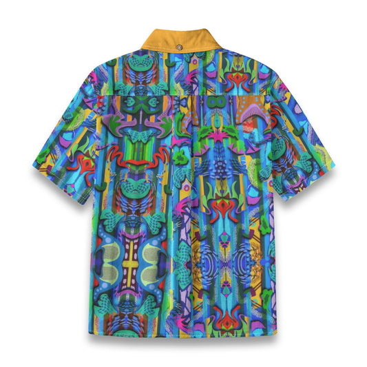 “Labyrinth” Blue Children's Shirt With Pocket | 125GSM Cotton