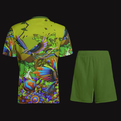“Green Garden of Delights” Children's Sports T-Shirt Set