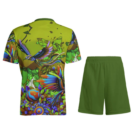 “Green Garden of Delights” Children's Sports T-Shirt Set