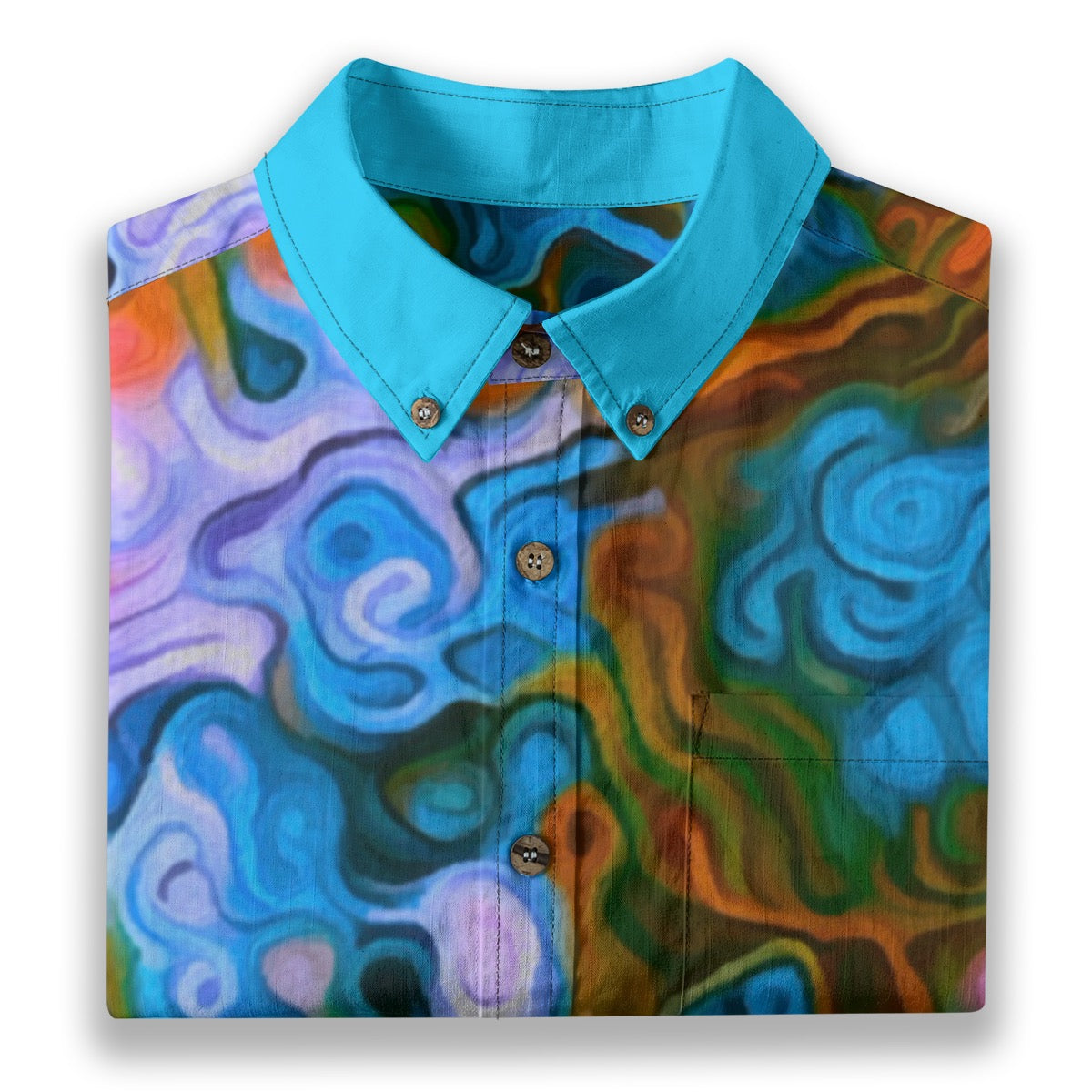 “Marbled Tide” Men's Breathable Cotton Shirt|125GSM