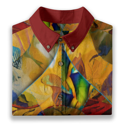 “Earthen Tessellation” Men's Breathable Cotton Shirt|125GSM