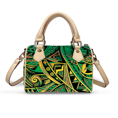 “Nesia” Classic Barrel-Shaped PU Leather Handbag