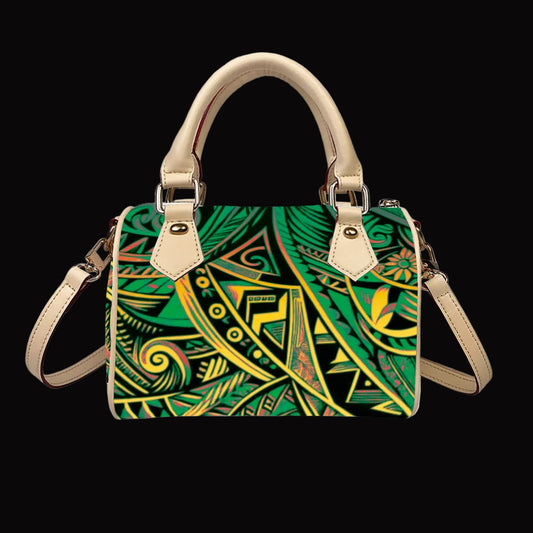 “Nesia” Classic Barrel-Shaped PU Leather Handbag