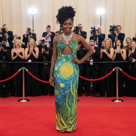 “Vincent Through the Seagrass” Women's Hollow Cami Dress