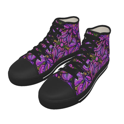 “Bloomfield Purple” Men's Black Sole Canvas Shoes