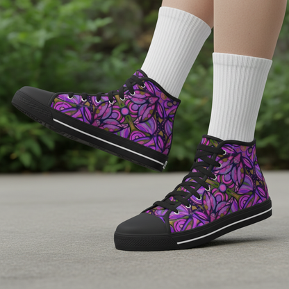 “Bloomfield Purple” Men's Black Sole Canvas Shoes