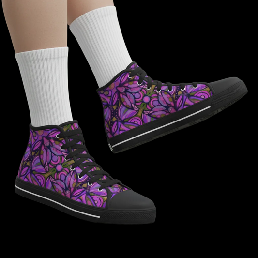 “Bloomfield Purple” Men's Black Sole Canvas Shoes