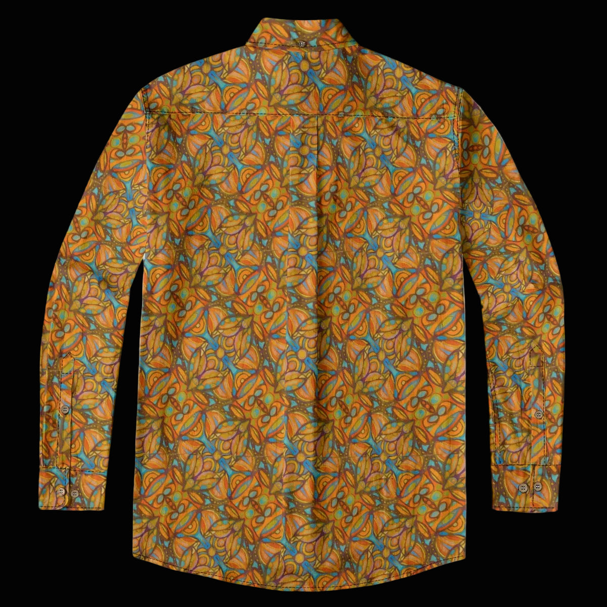 “Bloomfield Ochres” Men's Casual Lapel Long Sleeve Shirt|125GSM Cotton