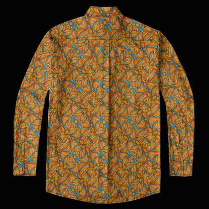 “Bloomfield Ochres” Men's Casual Lapel Long Sleeve Shirt|125GSM Cotton