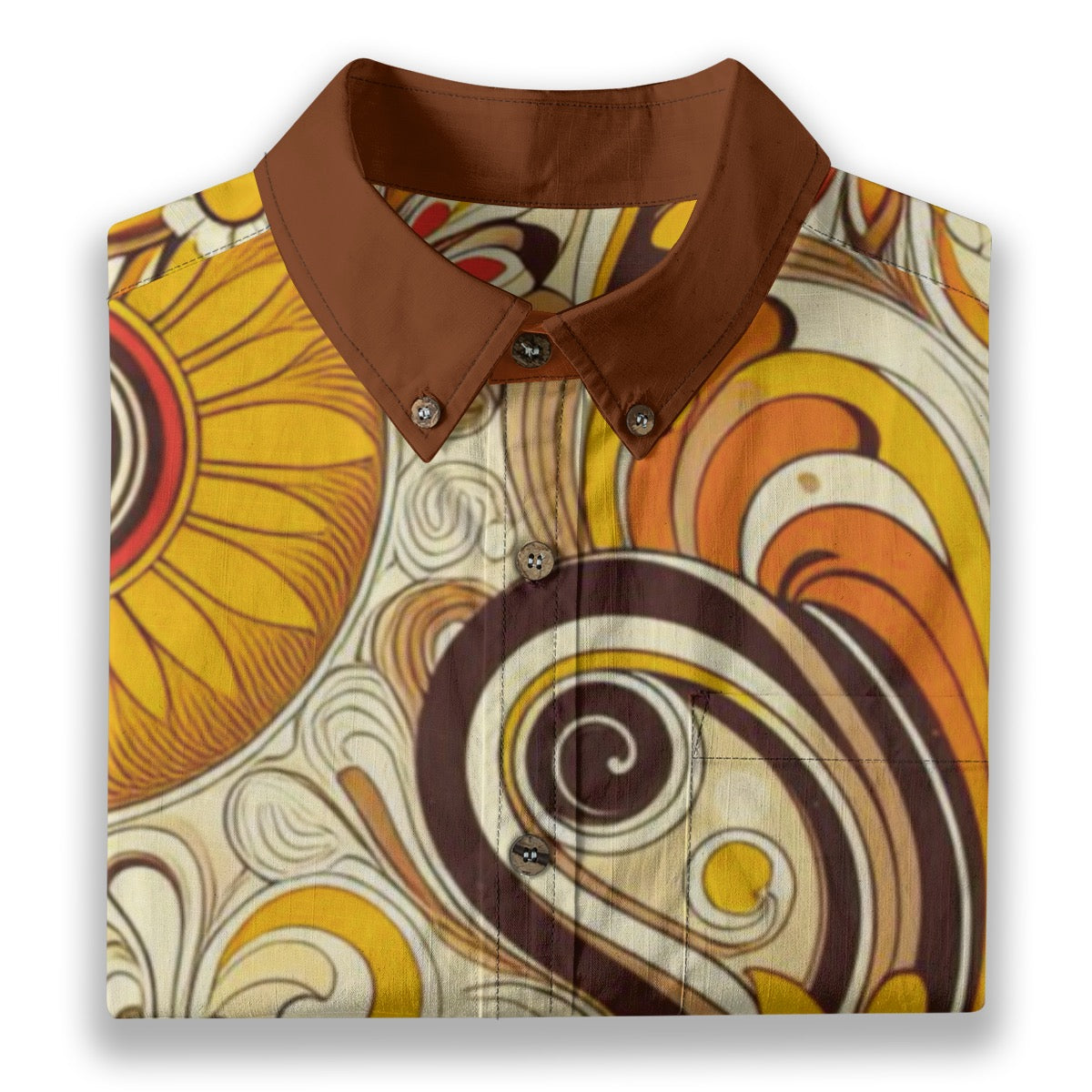 “Retro Paisley” Men's Breathable Cotton Shirt|125GSM